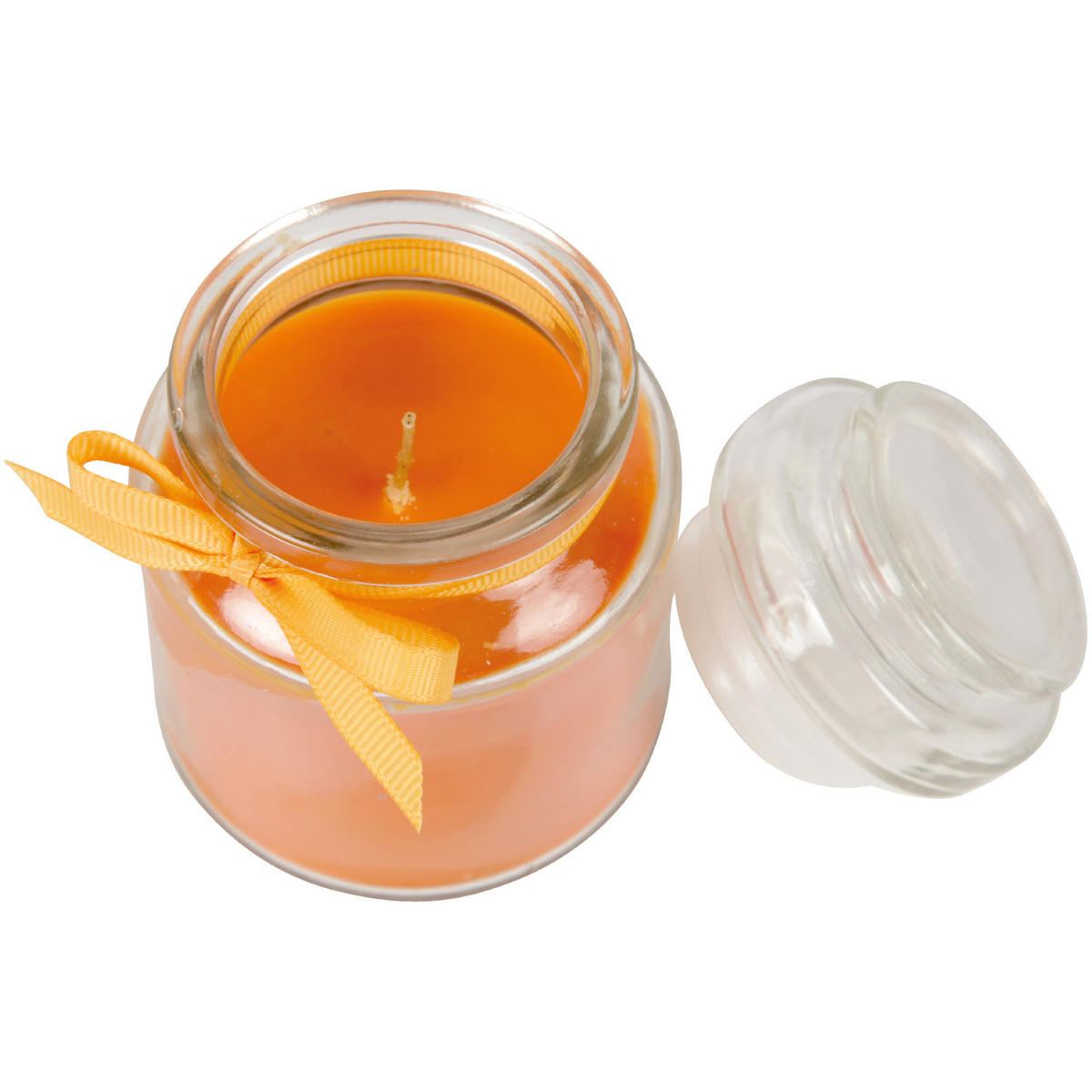 DUFTKERZE im Bonbonglas mit Deckel Honigmelone 30h - Orange, Glas (7/10cm)