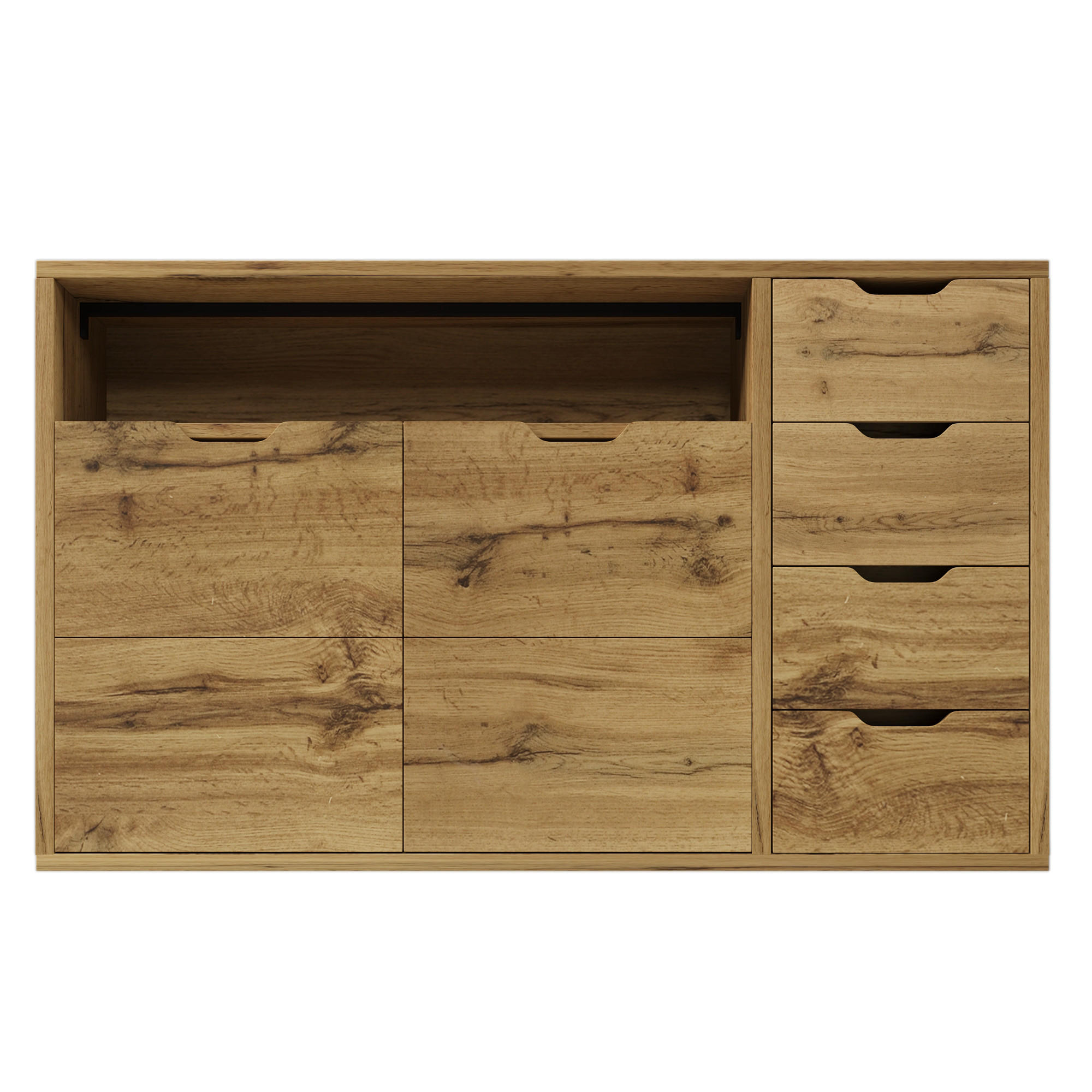 SIDEBOARD Oak 150/40/90 cm mit 2 Türen und 4 Schubladen - Eichefarben, Holz (150/90/40cm) - PANGIVO