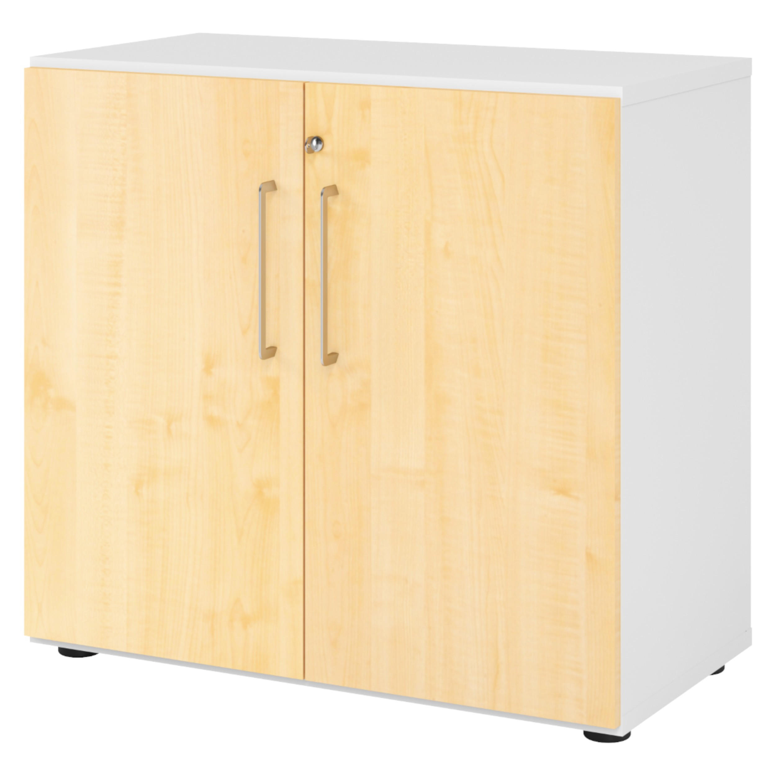 AKTENSCHRANK - 2 Ordnerhöhen 42/80/74,8 cm in Weiß/Ahornfarben - Ahornfarben/Weiß, Holzwerkstoff (80/74.8/42cm) - bümö