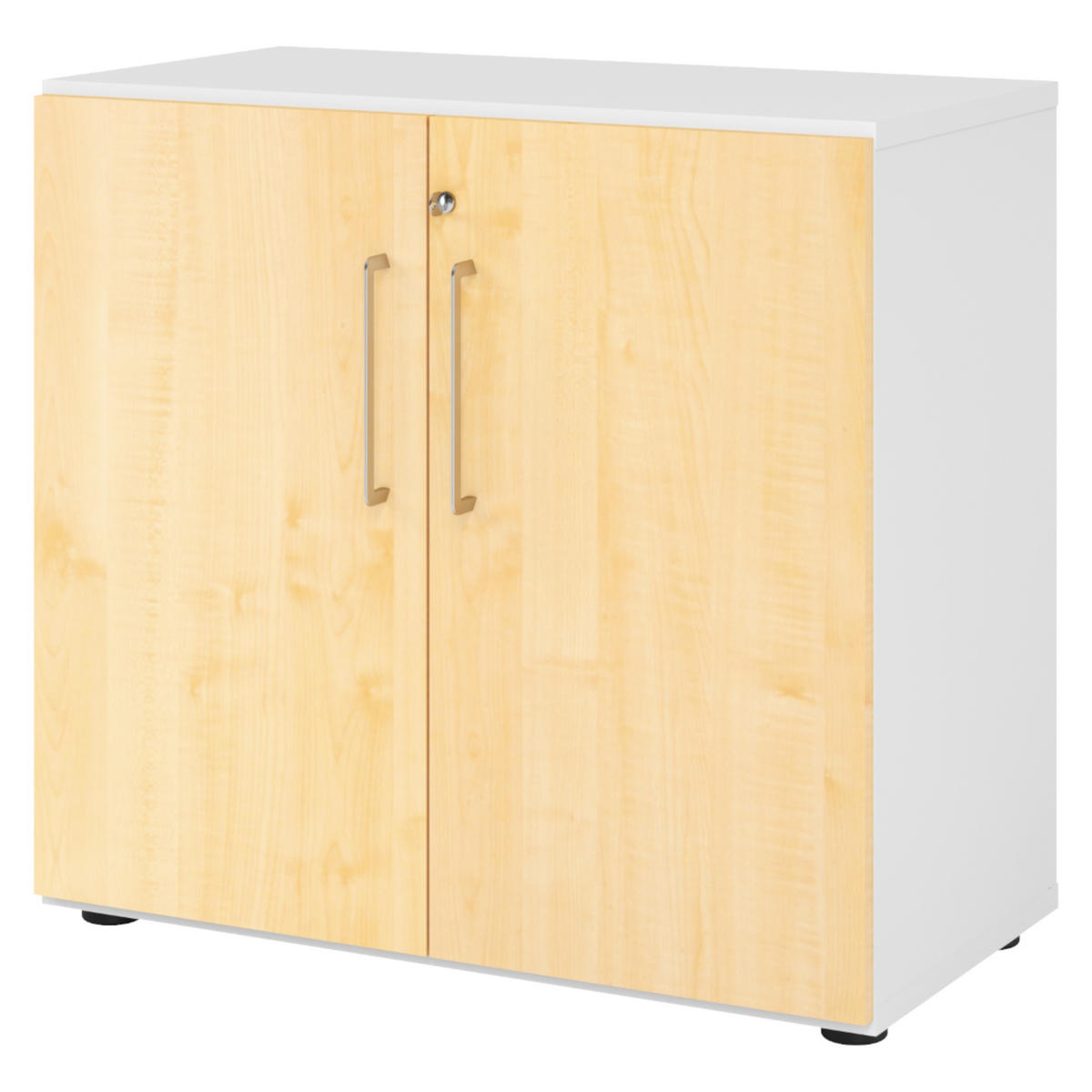 AKTENSCHRANK - 2 Ordnerhöhen 42/80/74,8 cm in Weiß/Ahornfarben - Ahornfarben/Weiß, Holzwerkstoff (80/74.8/42cm) - bümö