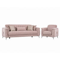SITZGARNITUR Osorno, Beige Stellvariante 3+1 - Beige, Holzwerkstoff/Kunststoff (240/80/100cm)