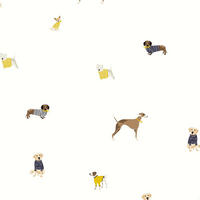 VLIESTAPETE - Hafenhunde - Weiß - Multicolor, Papier/Kunststoff (52/1000cm) - Joules