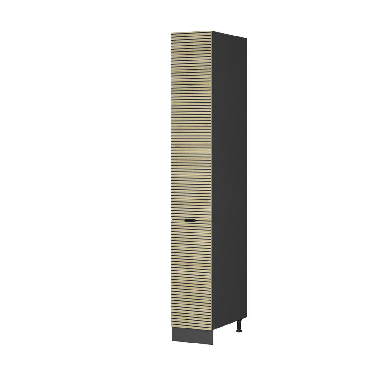 APOTHEKERSCHRANK Fame-Line Eiche Paneel 30 cm - Eichefarben/Anthrazit, Holzwerkstoff (30/206.8/58cm) - Vicco