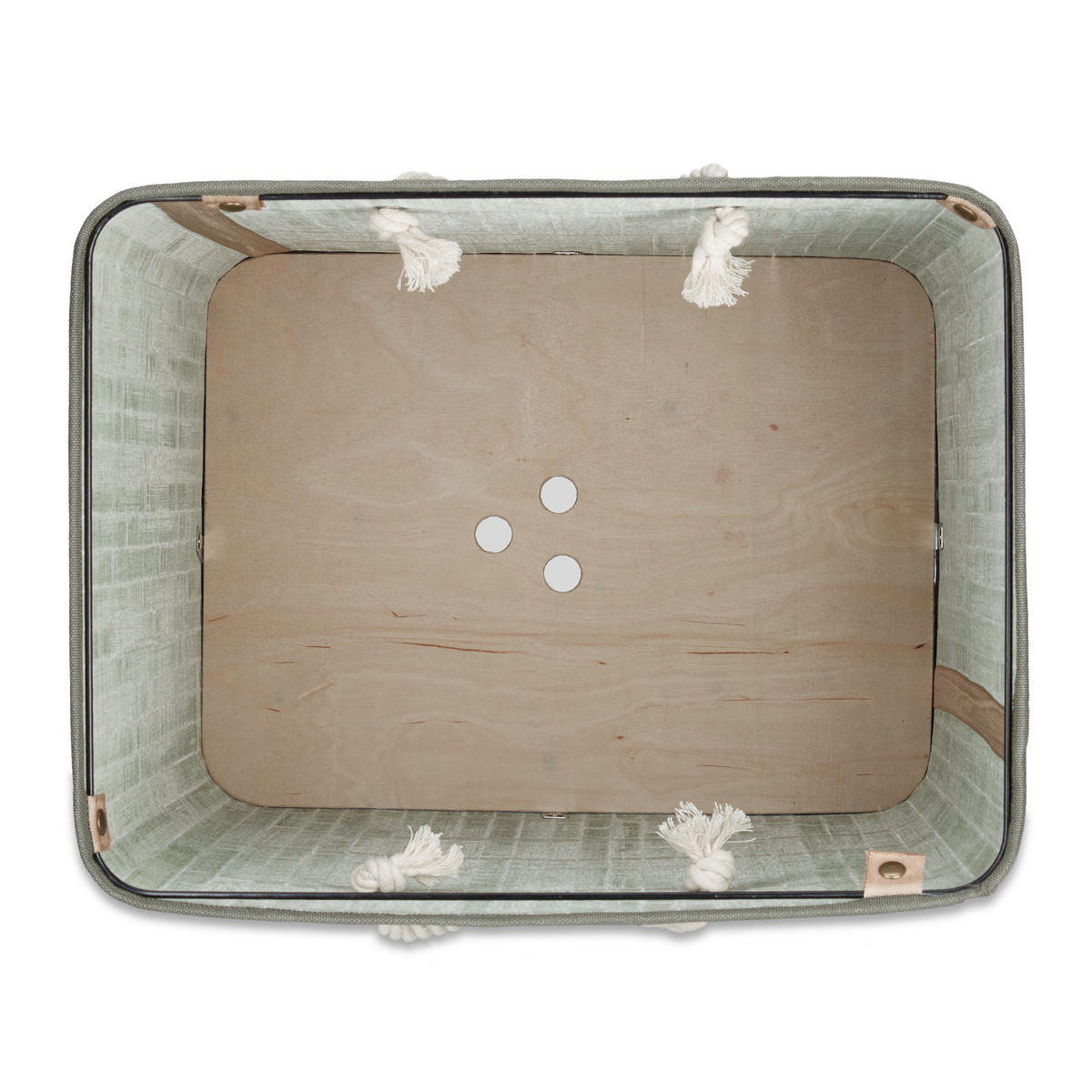 WÄSCHEKORB - Grün, Holz/Textil (43.5/65.5/33.5cm) - Relaxdays