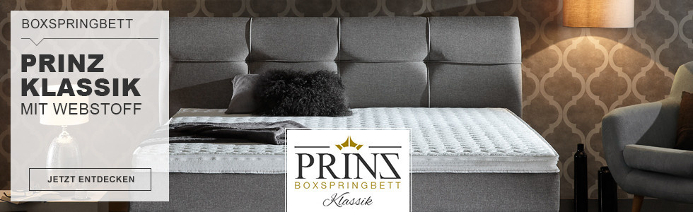 Prinz Klassik Boxspringbett mit Webstoff