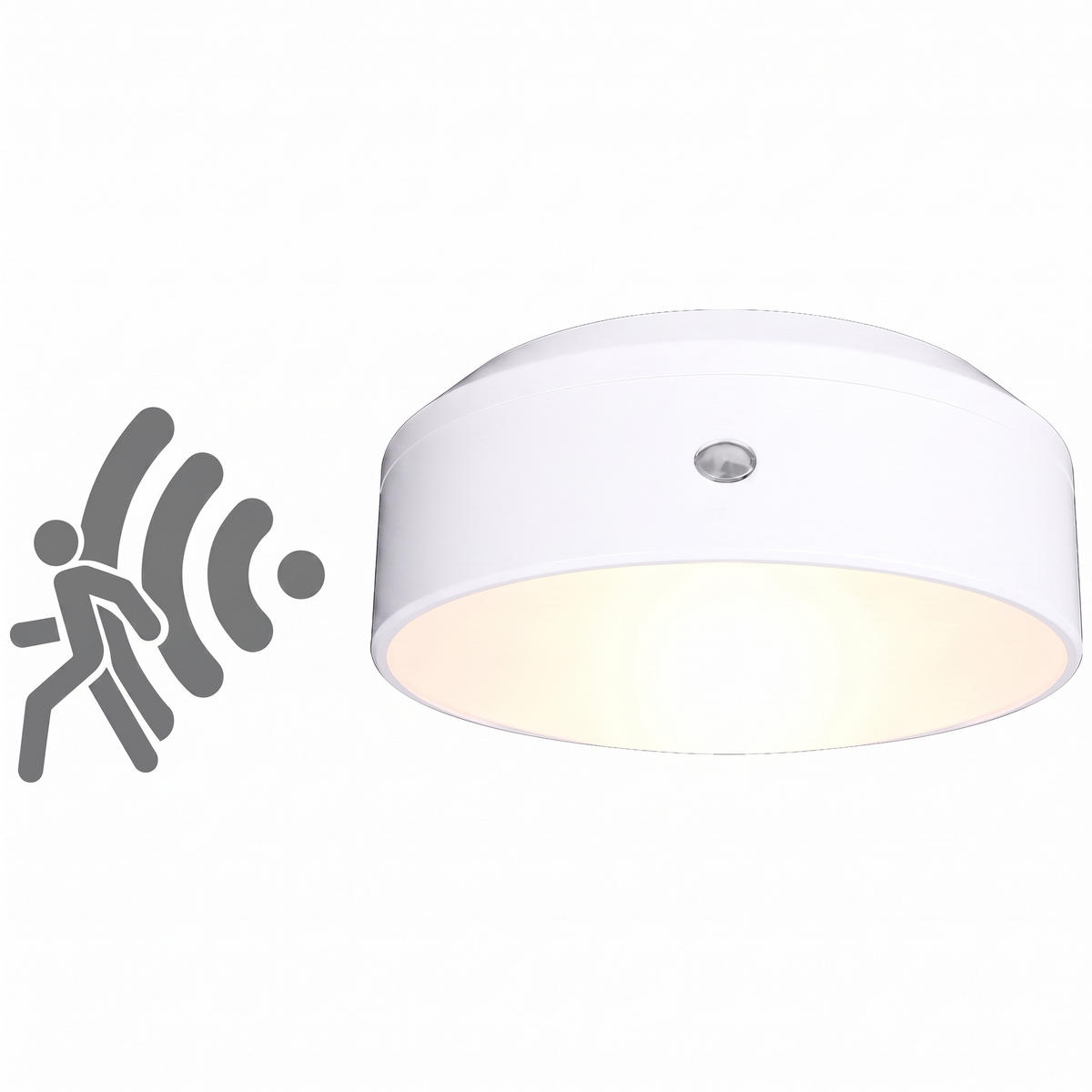 LED-AKKU Schranklichter Spots Unterbauleuchte Ø 9,5 x 3,6 cm 4er-Set Bewegungsmelder - Weiß, Kunststoff (9.5/9.5/3.6cm) - Northpoint