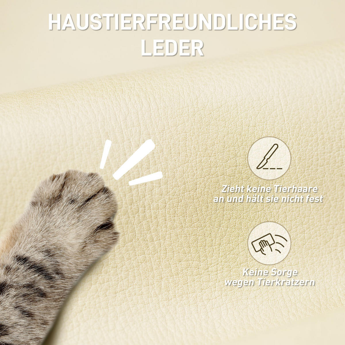 BÜROSTUHL Ergonomischer Schreibtischstuhl mit Verstellbar Rückenlehne Beige - Beige/Silberfarben, Kunststoff/Textil (66/121/72cm) - HOMCOM