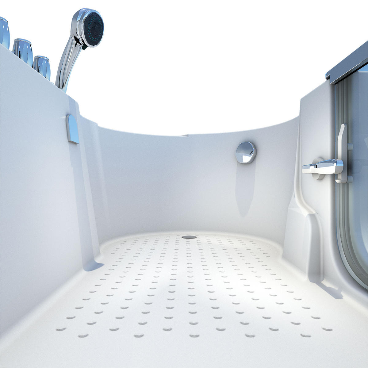 SENIORENBADEWANNE mit Tür S12-TH-L 170x85cm - Weiß, Glas/Kunststoff (85/60/170cm) - AcquaVapore by Sandra Jentho