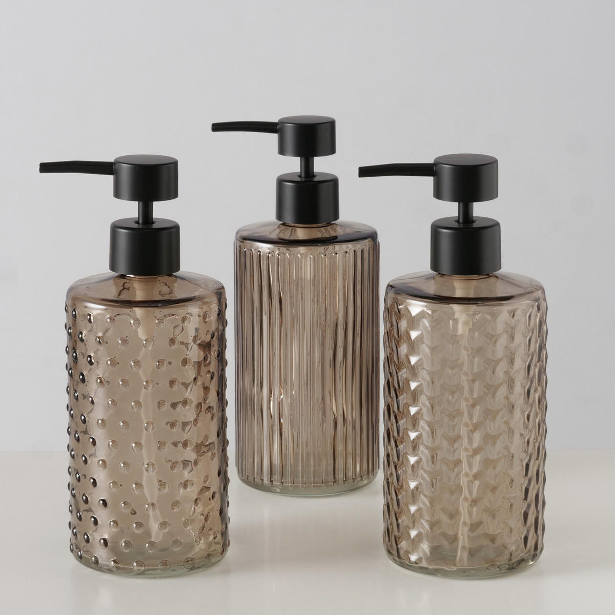 SEIFENSPENDER aus Glas Bruka 500 ml 8,8/8,8/20,2 cm - Braun, Glas (8.8/20.2/8.8cm) - Boltze Home
