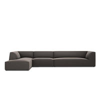 ECKSOFA links Ruby aus Samt dunkelgrau 5 Sitzplätze - Dunkelgrau, Textil (180/366cm) - Micadoni