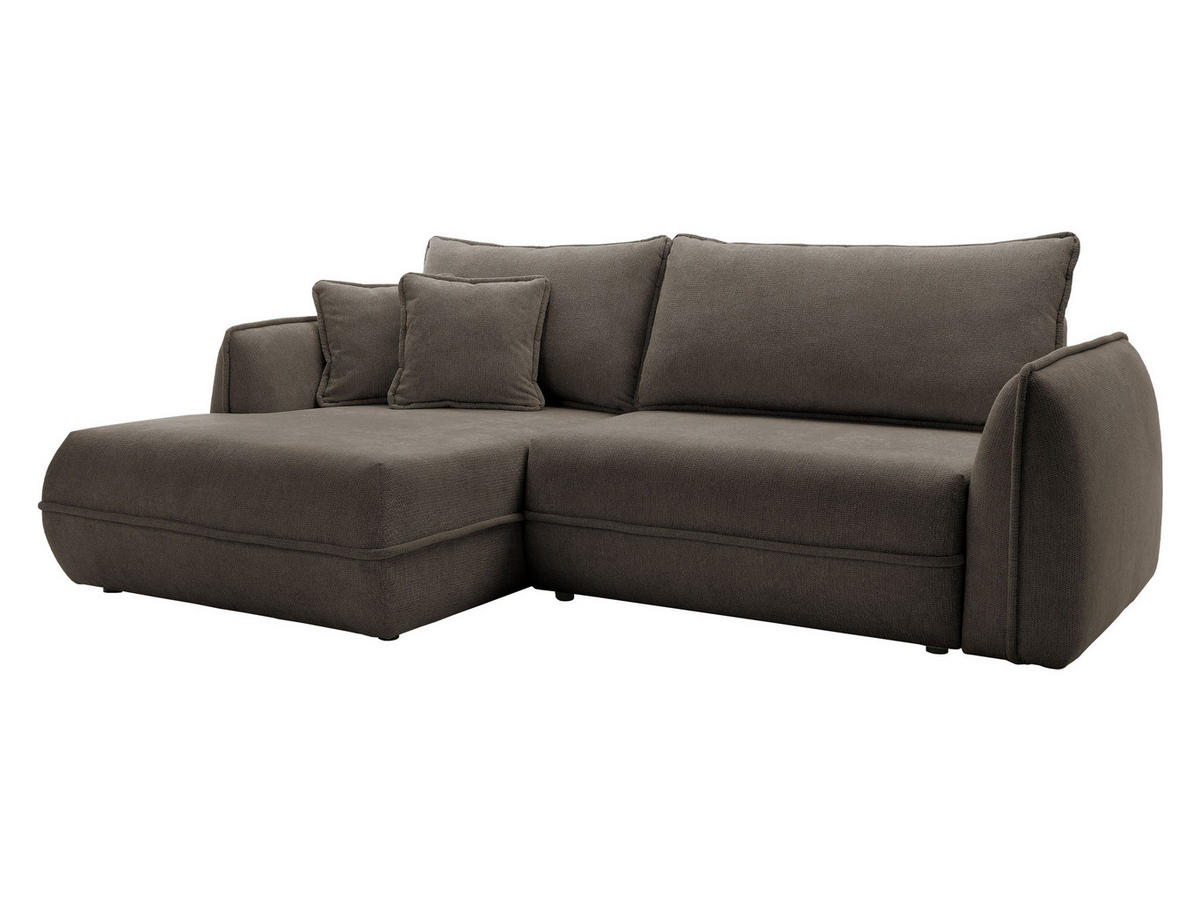 ECKSOFA Moho, Seite: Links - Schwarz/Braun, Holz/Kunststoff (254/162cm) - MIRJAN24