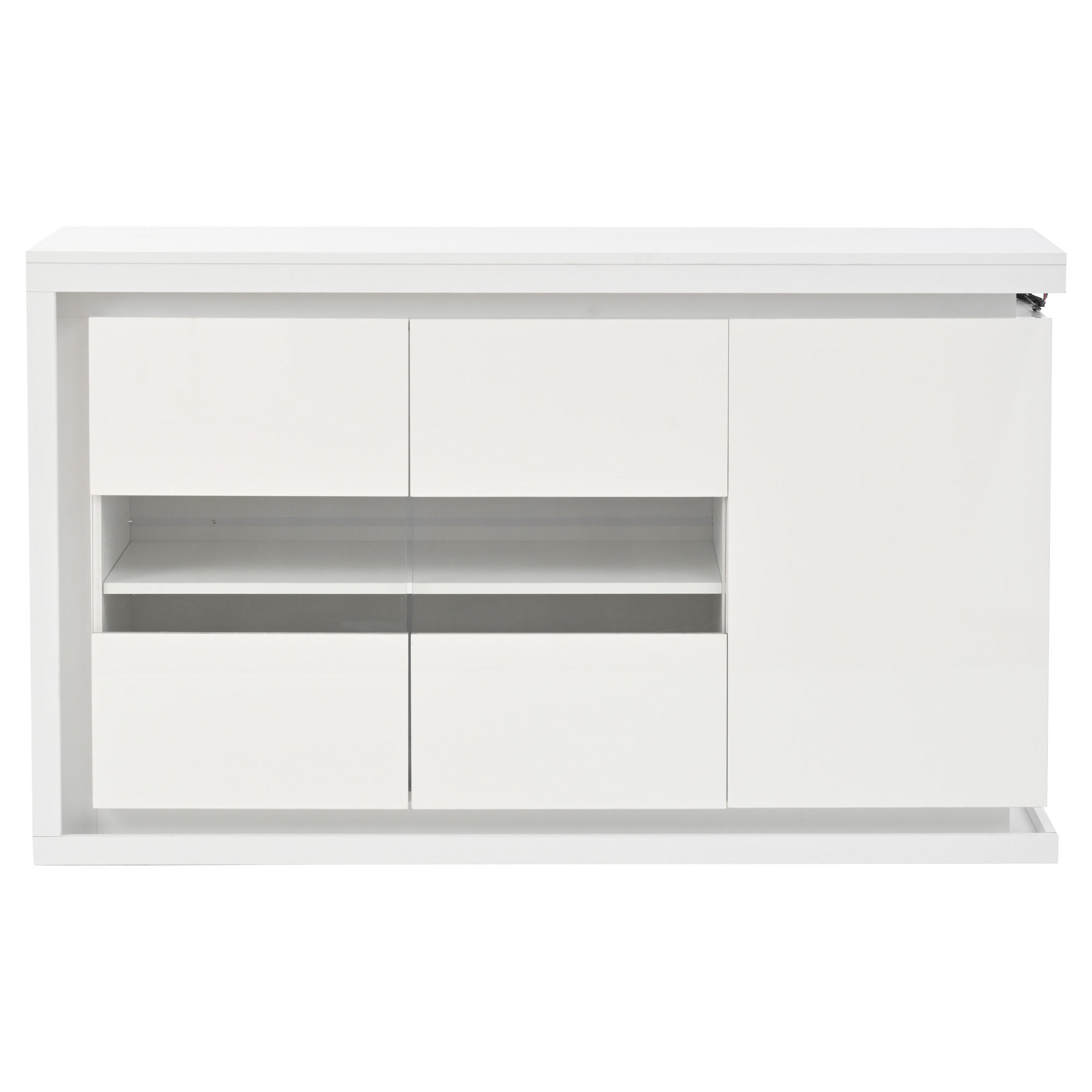 SIDEBOARD Weiß 140/40/84 cm - Weiß, Holzwerkstoff (140/84/40cm) - PANGIVO