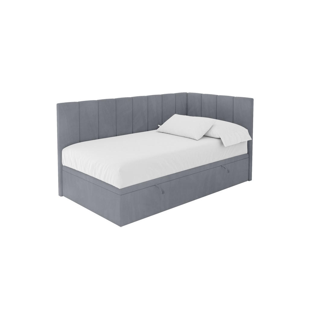ALTDECOR JEDNOLŮŽKOVÁ POSTEL pro mládež s úložným prostorem vlevo, bez matrace - LOVY 80x200 šedá