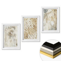 WANDBILDER 3er-Set - 20x30 cm Weißer Rahmen - Abstrakte Muster in Beige und Grau - Weiß, Kunststoff (20/30cm) - ArtPrintCave