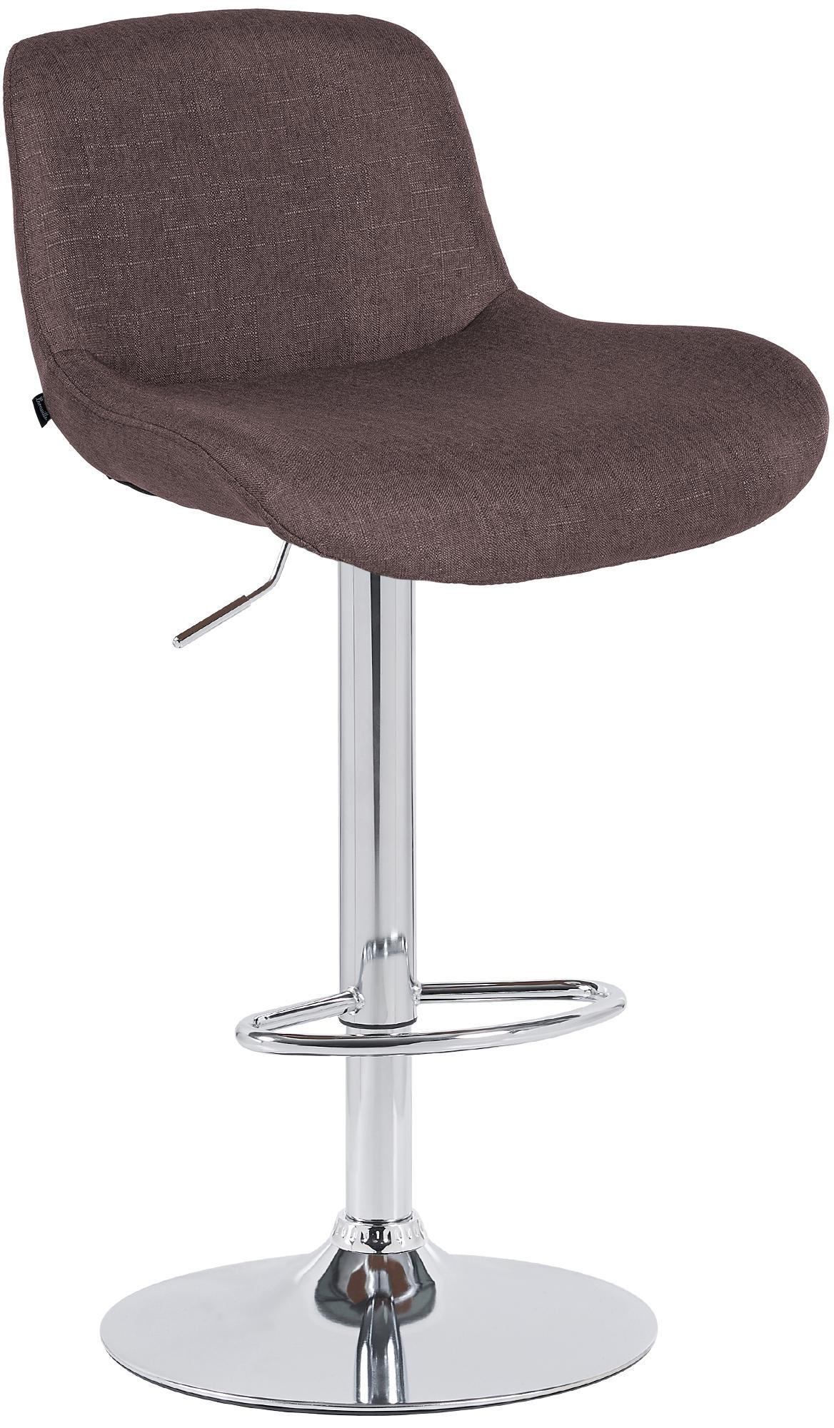BARHOCKER Stoff dunkelbraun - Chromfarben/Dunkelbraun, Textil/Metall (50/85/50cm) - CLP
