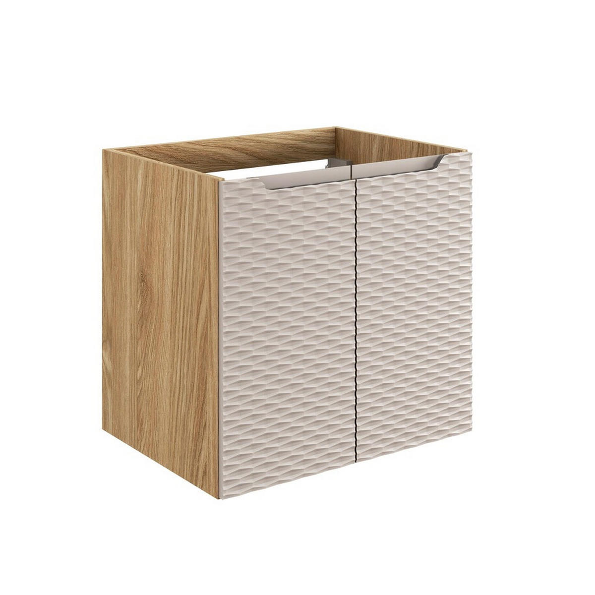 WASCHTISCHKOMBI 90cm 3 Teile - Ocean Beige O BM439 in Beige / Geölter Eiche - Beige, Holz (90/57/46cm)