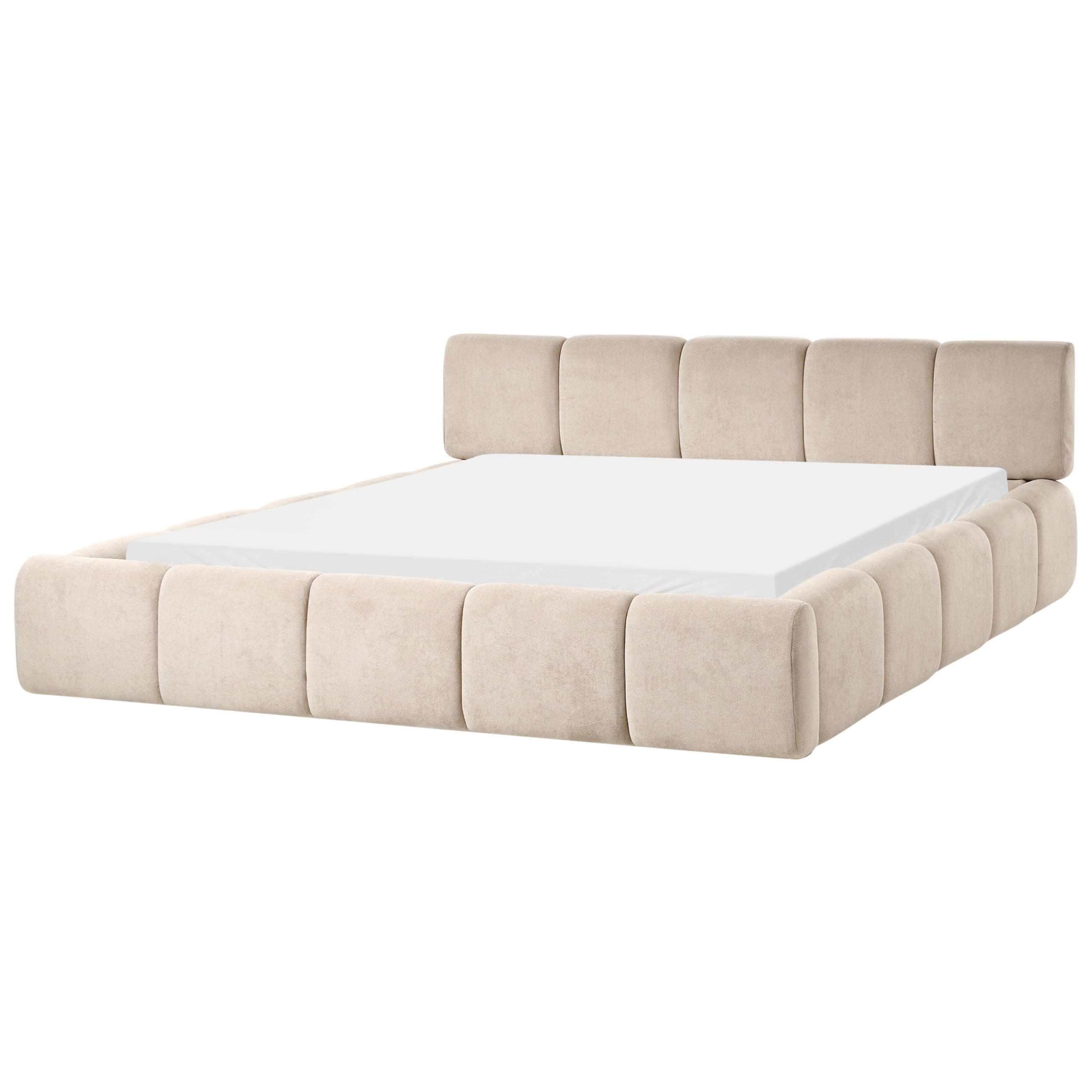 BETT mit Lattenrost 180/200 cm Stoff Taupe Orville - Taupe, Textil (180/200cm) - Beliani