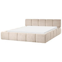 BETT mit Lattenrost 180/200 cm Stoff Taupe Orville - Taupe, Textil (180/200cm) - Beliani
