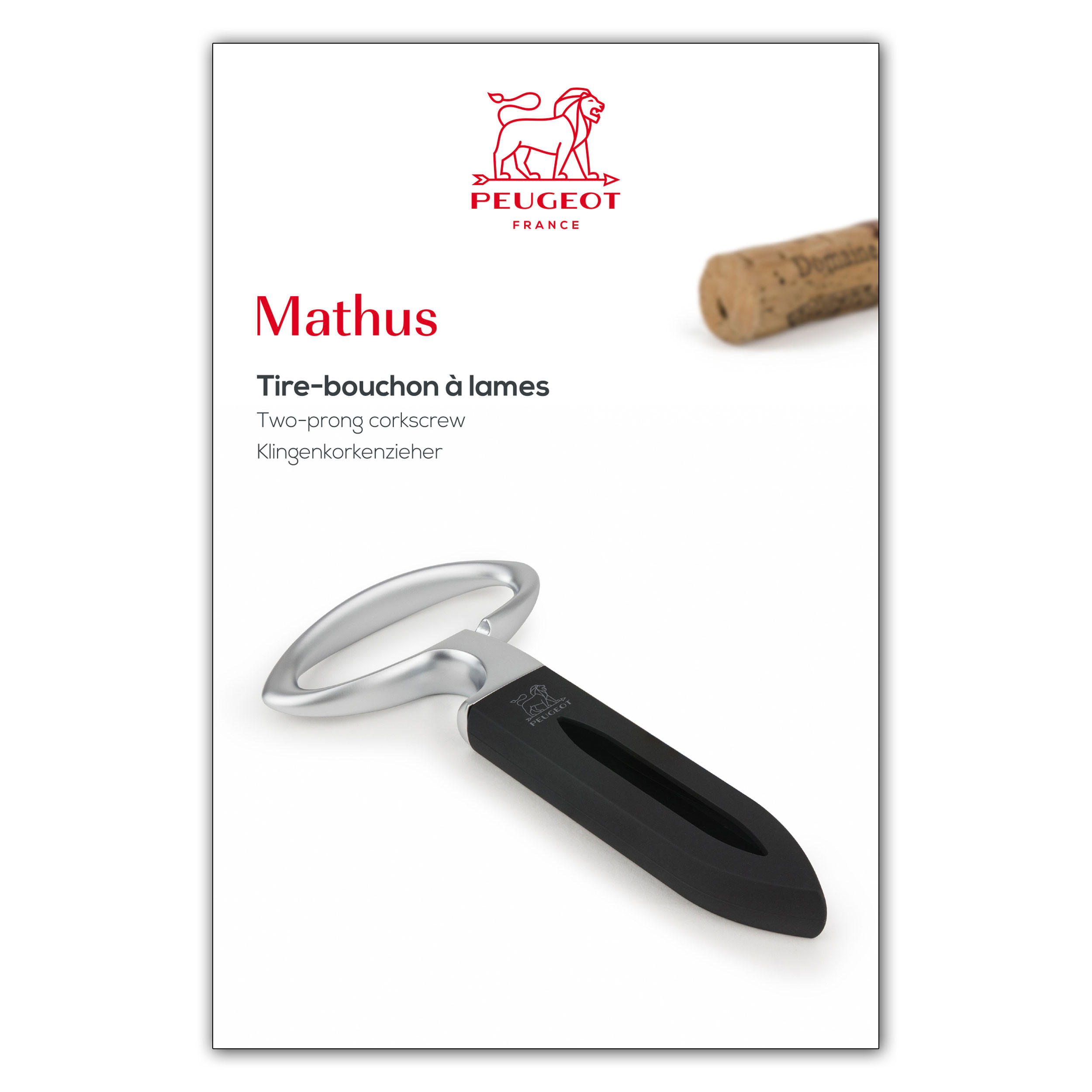 KORKENZIEHER Mathus Schwarz Zamak ABS - Schwarz, Metall (1.5cm) - PEUGEOT