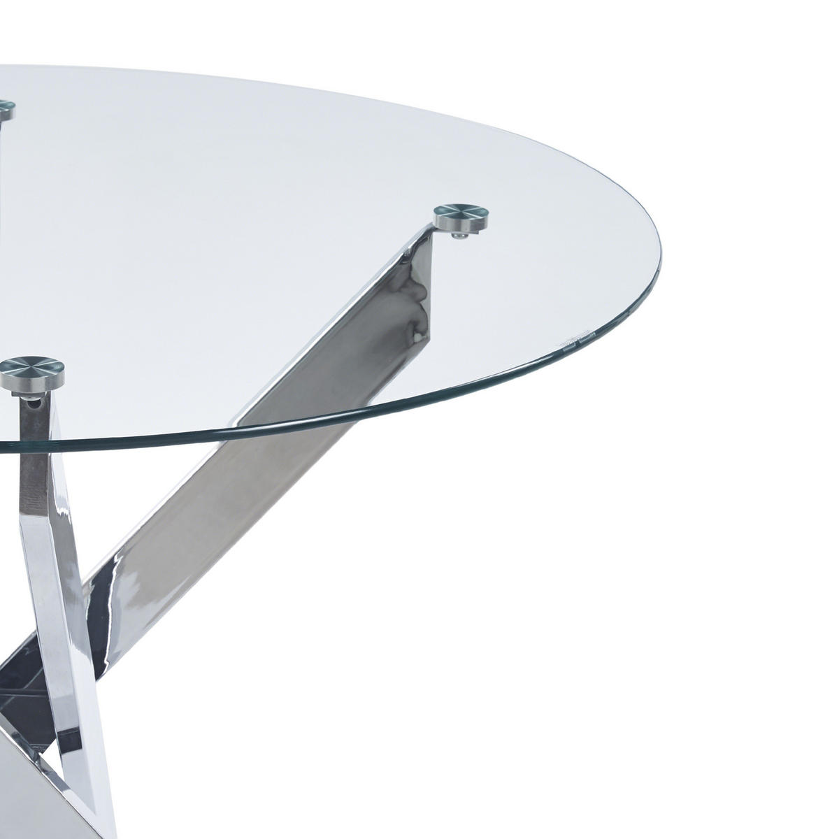 ESSTISCH 80/80/75 cm mit Glastischplatte und Metallgestell, pflegeleicht, Silber - Silberfarben, Metall (80/80/75cm) - Redom