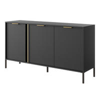 SIDEBOARD LAVIK KOM3 ABS-Kante Anthrazit Anthrazit - Anthrazit, Glas/Holzwerkstoff (153/82/40cm) - Komodee