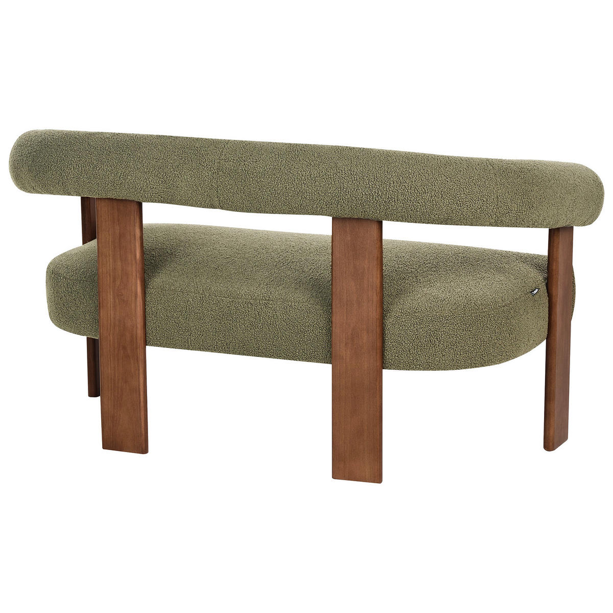 2-SITZER-SOFA Bouclé Grün/Dunkelbraun Ilbro - Braun/Grün, Textil (138/76/68cm) - Beliani