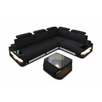 ECKSOFA Siena Schwarz Weiß Mikrofaserstoff - Schwarz, Kunststoff (272/272cm)