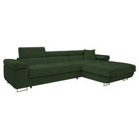 ECKSOFA Torezio Mini Cord, Seite: Rechts - Grün, Holz/Textil (280/170cm) - MIRJAN24