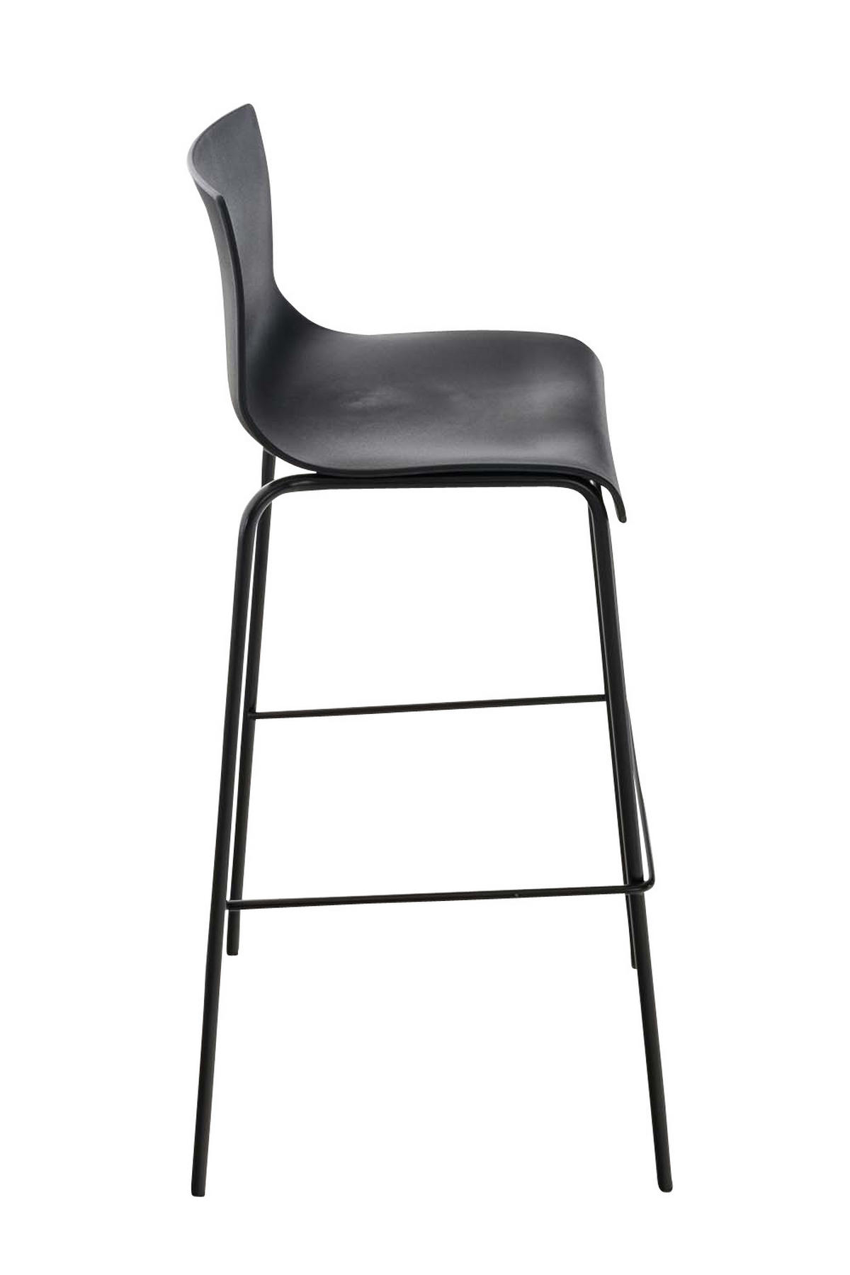 BARHOCKER 2er Set Kunststoff schwarz - Schwarz, Kunststoff/Metall (43/100/48cm) - CLP