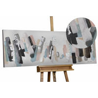 ACRYLBILD HANDGEMALT 150/50 cm - Beige/Grau, Holz/Textil (150/50cm) - KUNSTLOFT
