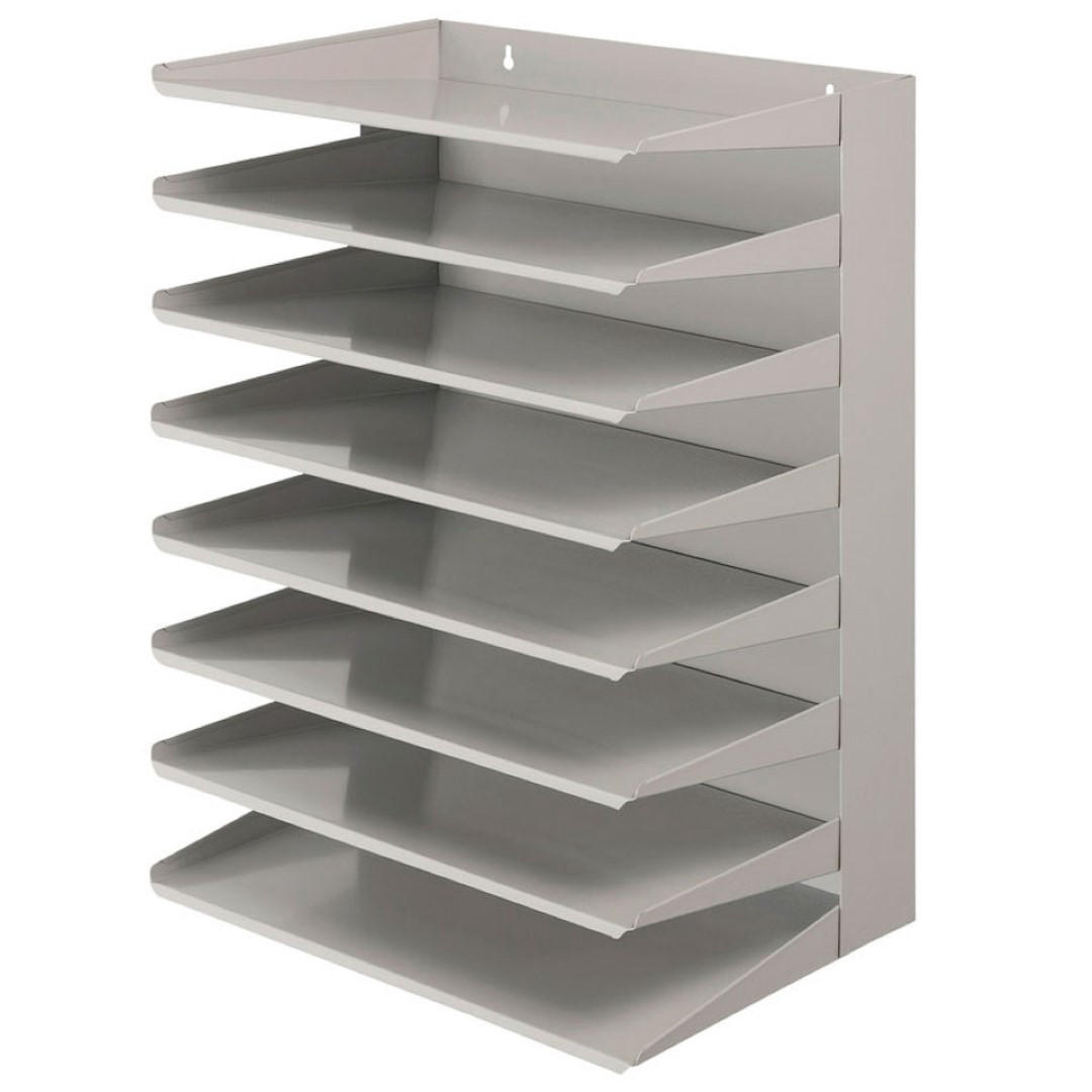 REGAL Aus Metall Mit 8 Fächern 50x38x25 cm Bis DIN A4-Format Grau - Grau, Metall (38/50/25cm) - PROREGAL