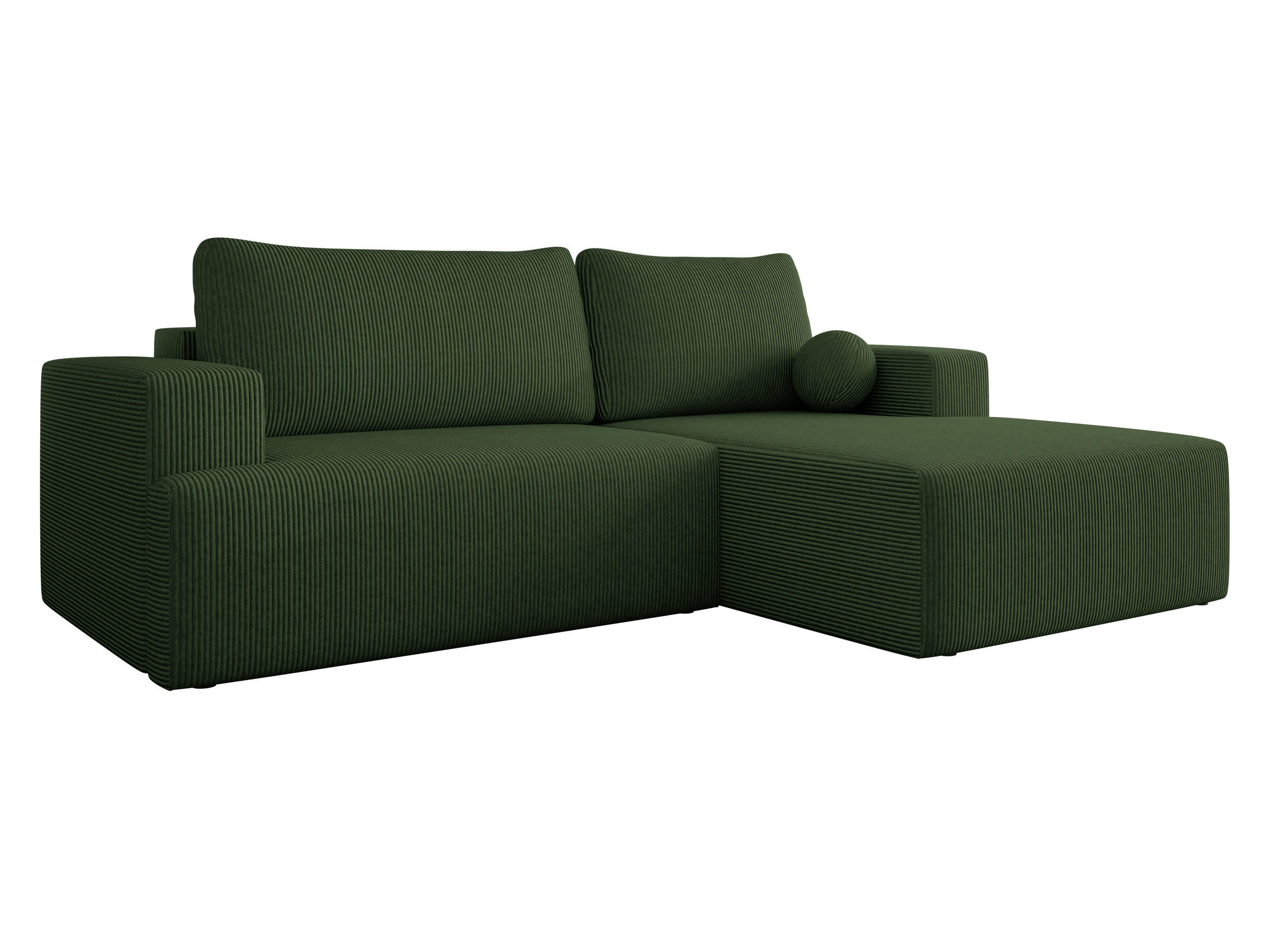 ECKSOFA Mivo Cord, Seite: Rechts - Schwarz/Grün, Holz/Kunststoff (266/163cm) - MIRJAN24