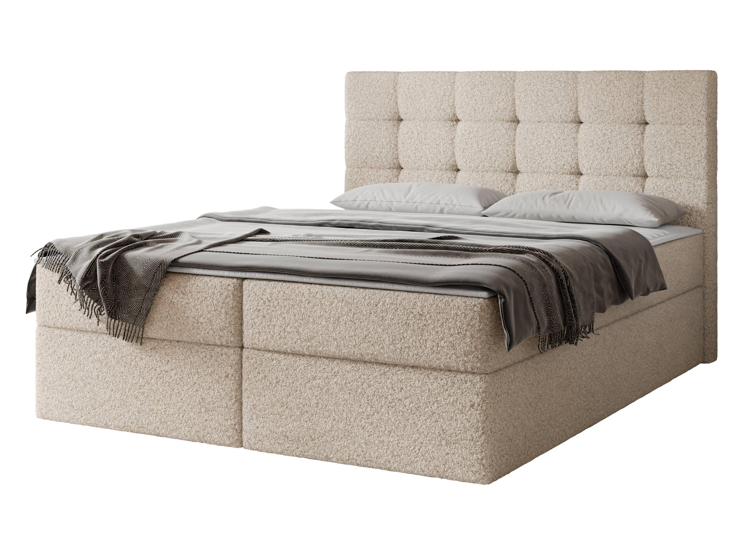 BOXBETT Luanda Boucle - H3 - Beige, Holzwerkstoff/Textil (180/200cm) - MIRJAN24