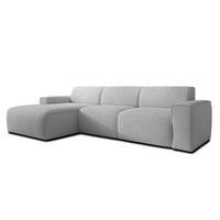 ECKSOFA L Form Didim mini Hellgrau 310/165/78 cm – stilvolle kleine Eckcouch L - Hellgrau/Schwarz, Kunststoff/Textil (165/310cm) - AX Living