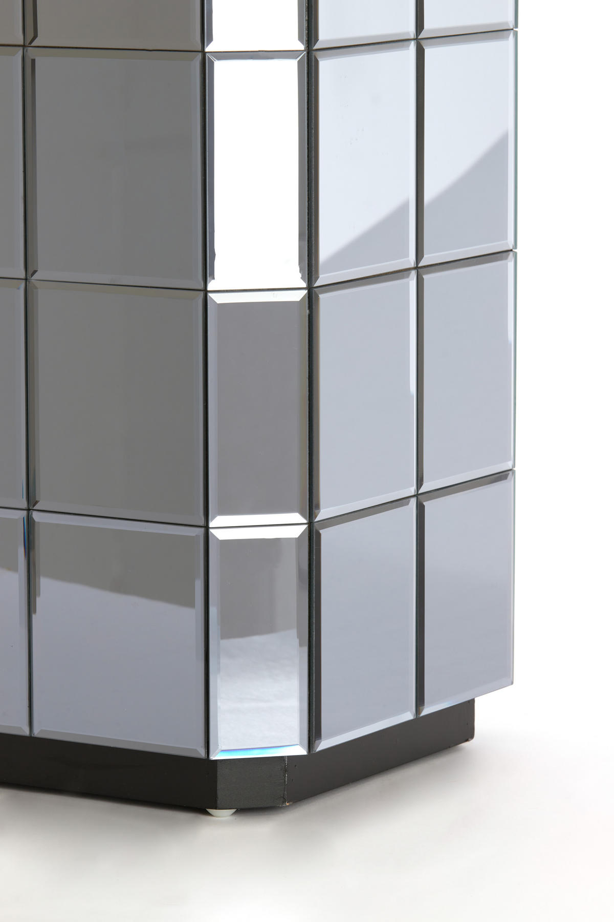 TISCH Luciano - Grau - 30/30/80 cm - Grau, Glas (30/30/80cm) - Light & Living