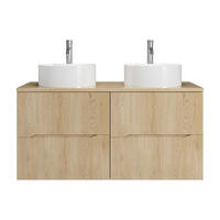 DOPPELWASCHTISCH - 120 cm x 46 cm - Holz, Platte - Naturfarben Hell - ORISO - Naturfarben, Holz (120/57/46cm) - Vente-Unique