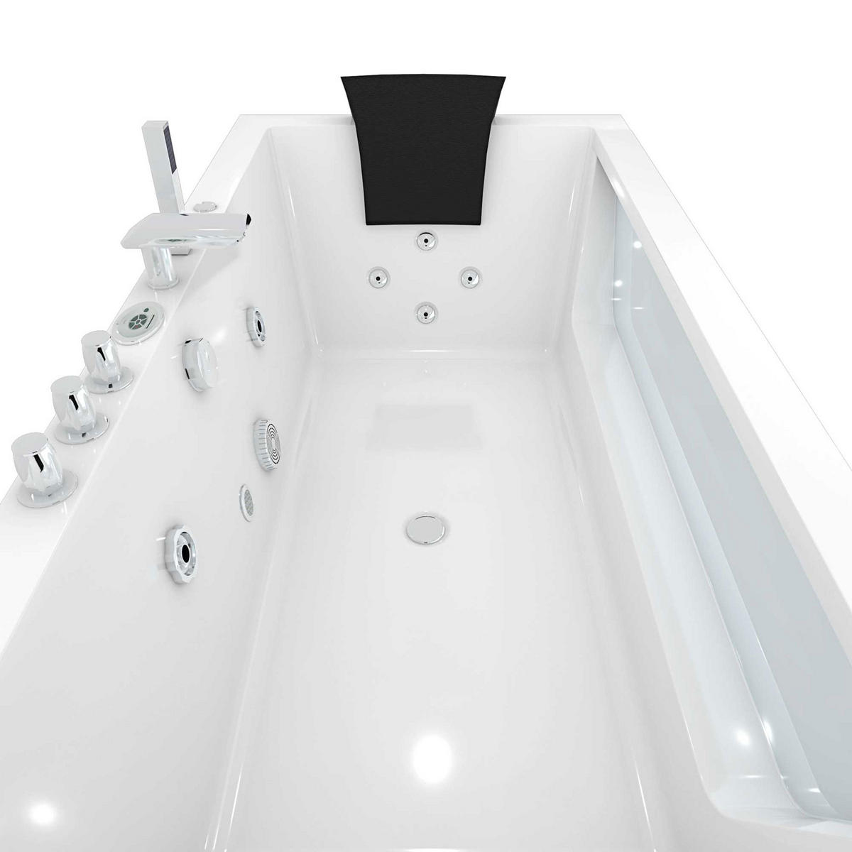 WHIRLPOOL Reinigungsfunktion Pool Badewanne W83R-C - Weiß, Glas/Kunststoff (90/55/180cm) - AcquaVapore by Sandra Jentho