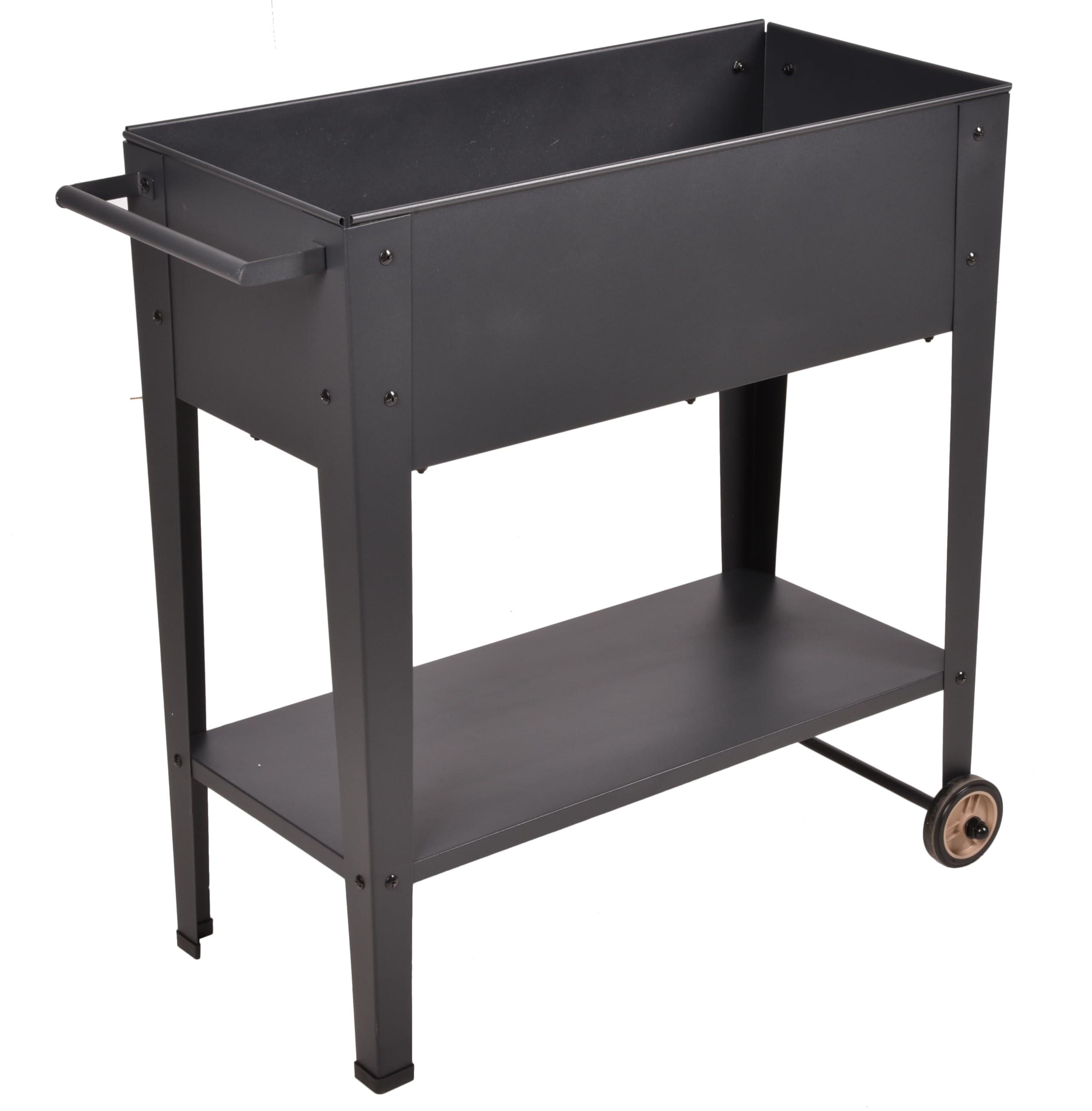 HOCHBEET Metz mobil Anthrazit Stahl Metall-Hochbeet für Garten - Anthrazit, Metall (34/80/82cm) - DELUKE