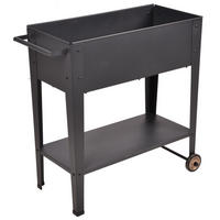 HOCHBEET Metz mobil Anthrazit Stahl Metall-Hochbeet für Garten - Anthrazit, Metall (34/80/82cm) - DELUKE