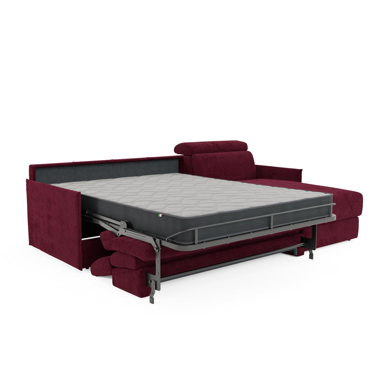 ECKSOFA Miryam - Bordeaux, Metall (232/98cm) - Divani.store