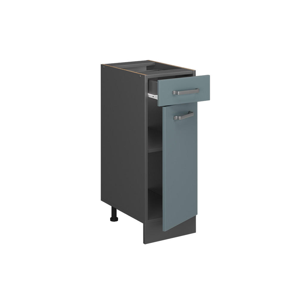 KÜCHENUNTERSCHRANK R-Line Blau-Grau 30 cm ohne AP - Anthrazit/Blaugrau, Holzwerkstoff (30/81.6/46cm) - Vicco