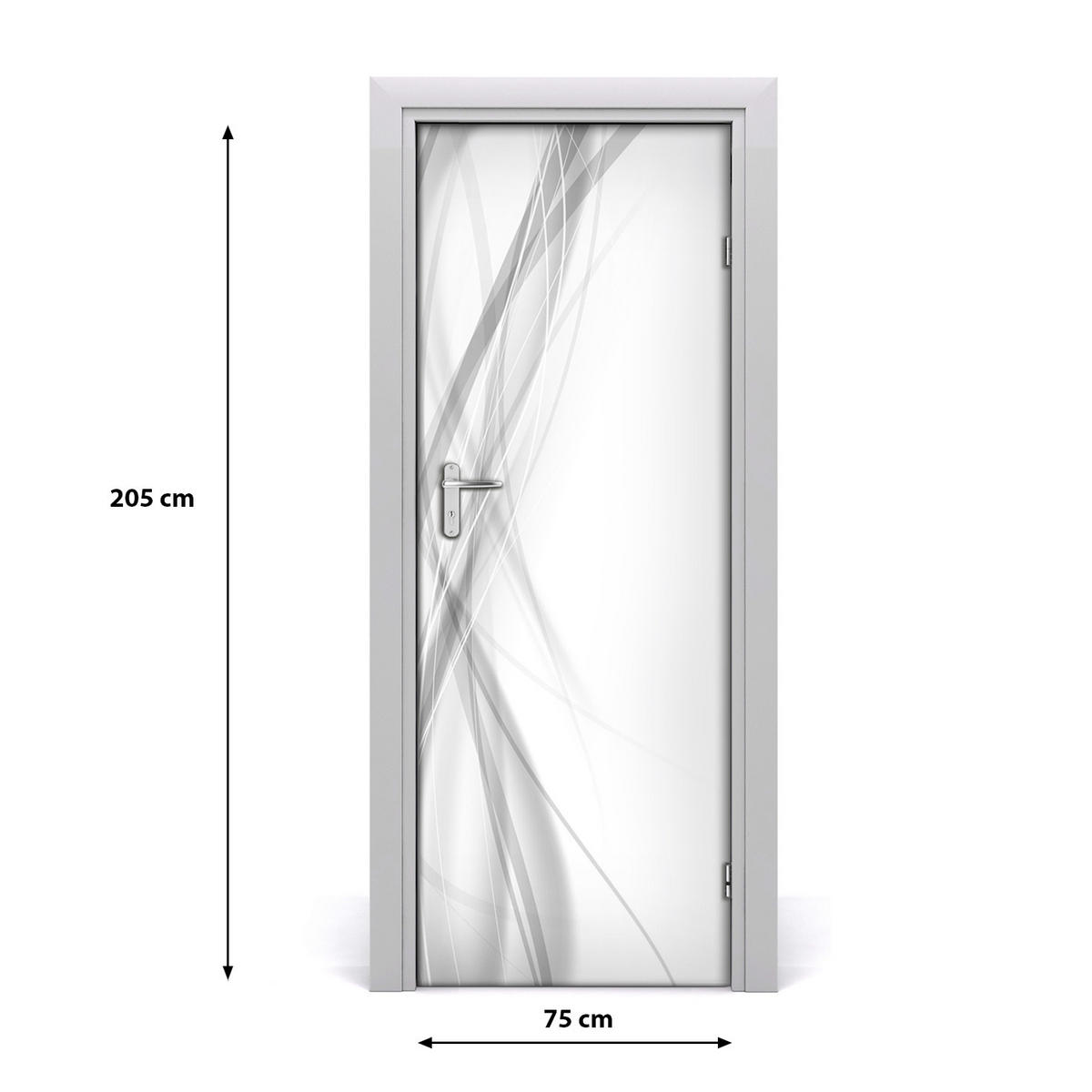 TÜRAUFKLEBER 75x205 cm Dekorativ für Türen - Hellgrau, Kunststoff (75/205/0.01cm) - TULUP