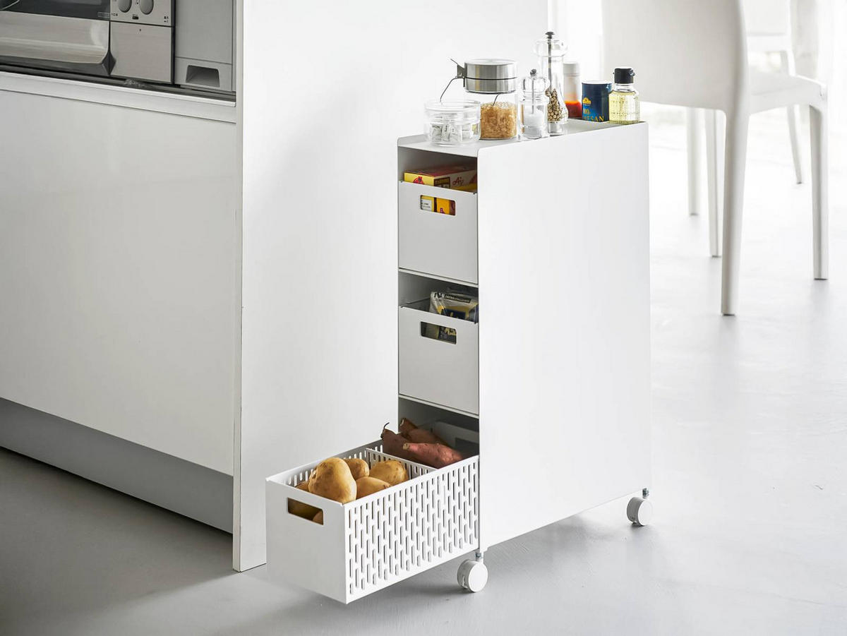 AUFBEWAHRUNGSREGAL Tower weiß 17/58/43 cm - Weiß, Metall (17/58/43cm) - Yamazaki