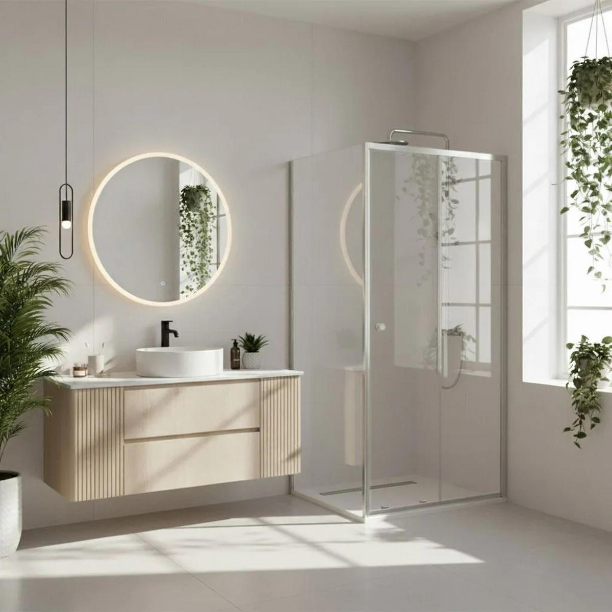 DUSCHKABINE Rea Primo Slide 130x90 Chrome - Chromfarben, Glas (130/90/190cm) - REA