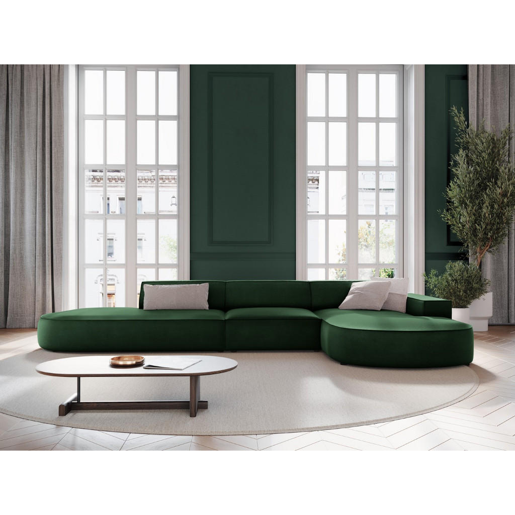 Thumbnail - Micadoni Ecksofa, Dunkelgrün, Textil, 4-Sitzer, L-Form, 342x166 cm, Hergestellt in Europa, Oeko-Tex®, Wohnzimmer, Sofas ...