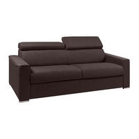 SCHLAFSOFA - 4 Personen-Sitzer - Stoff - Schokoladenbraun - - Braun, Textil (216/110/223cm) - Vente-Unique