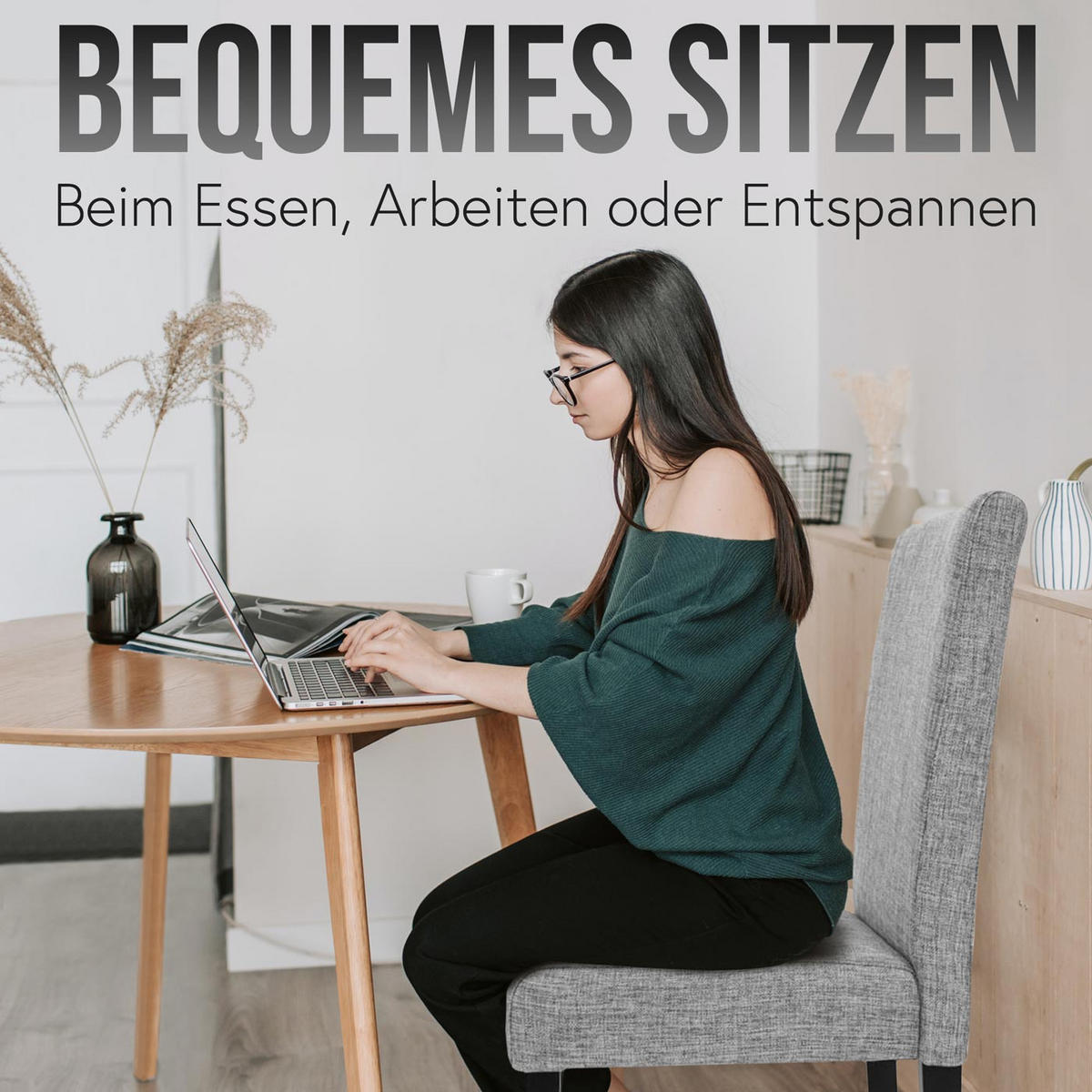 ESSZIMMERSTUHL Grau, Dunkelbraun 2er-Set - Dunkelbraun/Grau, Textil (43/90/56cm) - MCW