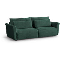 SCHLAFSOFA Samir 3-Sitzer grün - Schwarz/Grün, Kunststoff/Textil (240/92/108cm) - Beautysofa