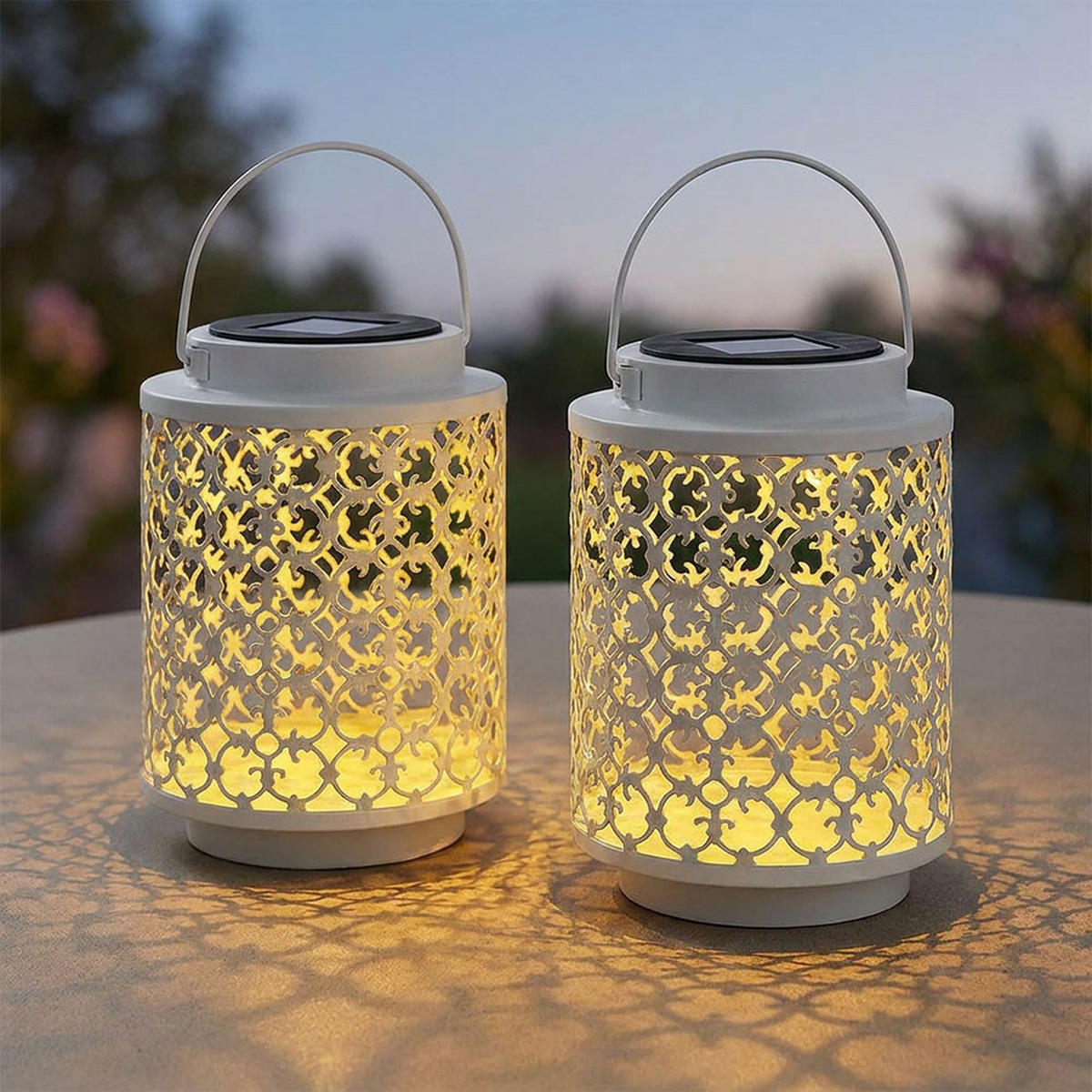 LED AUSSENLEUCHTE SASSARI Metall Weiß 2er Set - Weiß, Metall (13/13/18cm) - Nowa