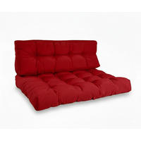 PALETTENKISSEN ECO Style Sitz 120x80x15cm Rot + Rücken (1tlg) - Rot, Textil (80/15/120cm) - Beautissu 